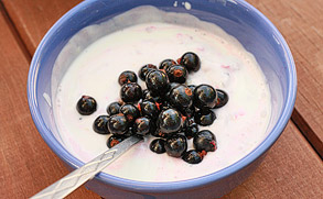 Mieszanie składników jogurtu